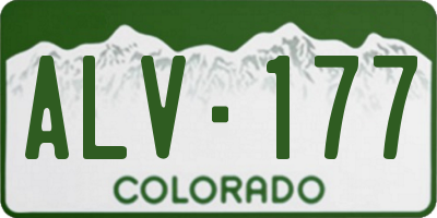 CO license plate ALV177
