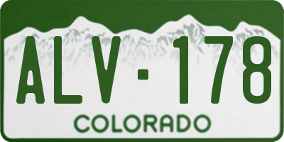 CO license plate ALV178