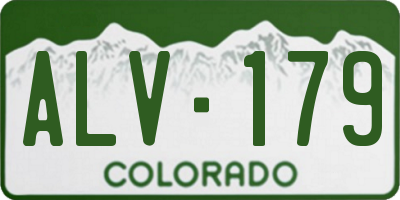 CO license plate ALV179