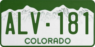 CO license plate ALV181