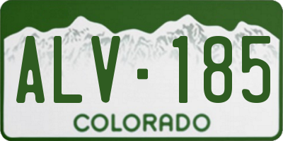 CO license plate ALV185