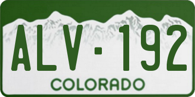 CO license plate ALV192