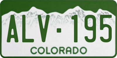 CO license plate ALV195
