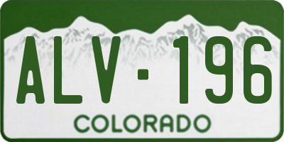 CO license plate ALV196