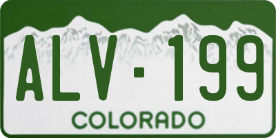 CO license plate ALV199