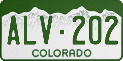 CO license plate ALV202