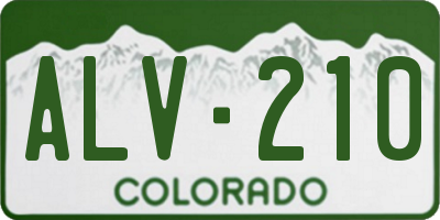 CO license plate ALV210
