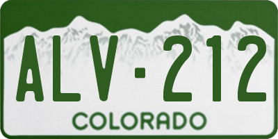 CO license plate ALV212