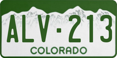CO license plate ALV213