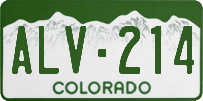 CO license plate ALV214