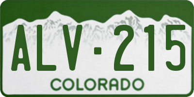 CO license plate ALV215