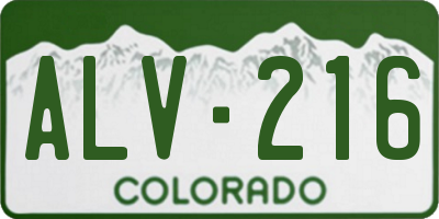 CO license plate ALV216