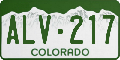 CO license plate ALV217