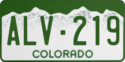 CO license plate ALV219