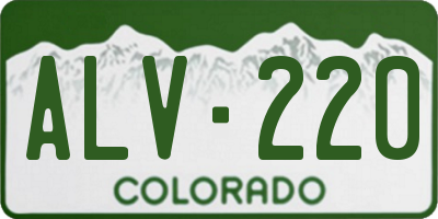 CO license plate ALV220