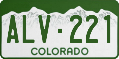 CO license plate ALV221