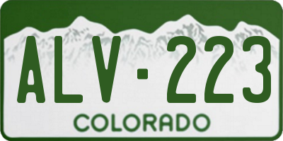 CO license plate ALV223