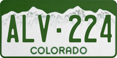 CO license plate ALV224