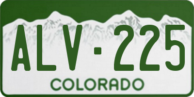 CO license plate ALV225