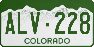 CO license plate ALV228