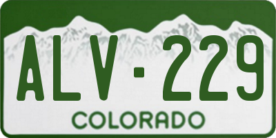 CO license plate ALV229