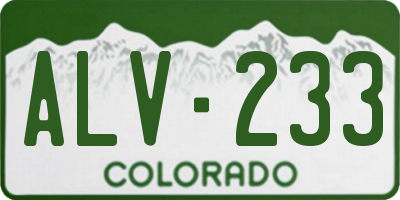 CO license plate ALV233