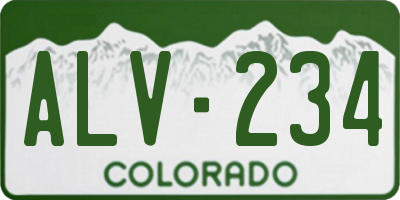 CO license plate ALV234