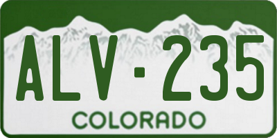 CO license plate ALV235