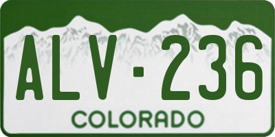 CO license plate ALV236