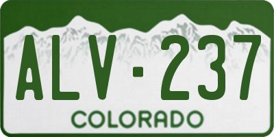 CO license plate ALV237
