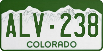 CO license plate ALV238