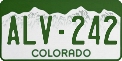 CO license plate ALV242
