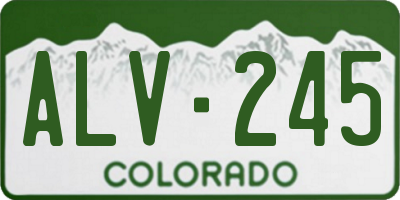 CO license plate ALV245