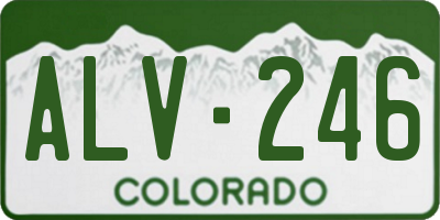 CO license plate ALV246
