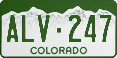 CO license plate ALV247