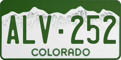 CO license plate ALV252