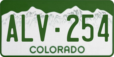 CO license plate ALV254