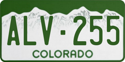 CO license plate ALV255