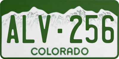 CO license plate ALV256