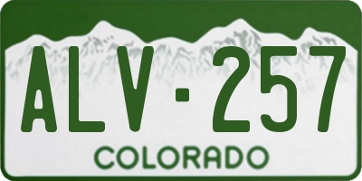 CO license plate ALV257