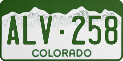 CO license plate ALV258