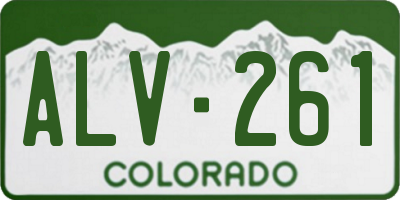 CO license plate ALV261