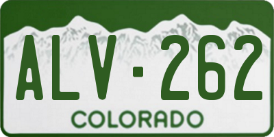 CO license plate ALV262