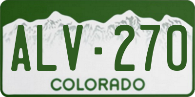 CO license plate ALV270