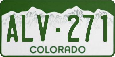 CO license plate ALV271