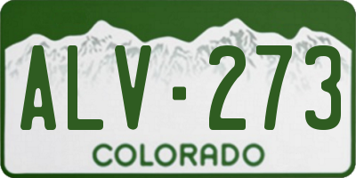 CO license plate ALV273