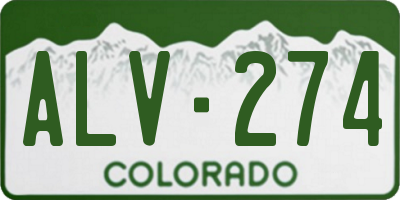 CO license plate ALV274