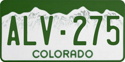 CO license plate ALV275