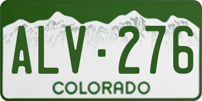 CO license plate ALV276