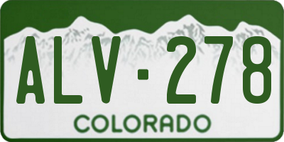 CO license plate ALV278